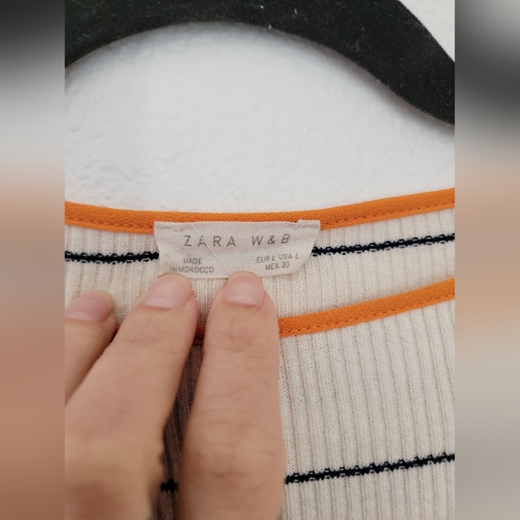 ZARA W&B croptop cutout long sleeve sweater - Picture 5 of 6